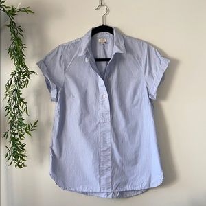 3/$22 J. Crew blue cotton short sleeve button-up M